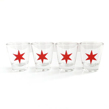 Chicago Flag Star Shot Glass