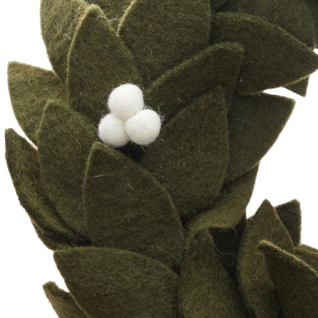 Fair Trade Felt Mistletoe Holiday Wreath