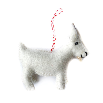 Goat Felt Wool Holiday Ornament