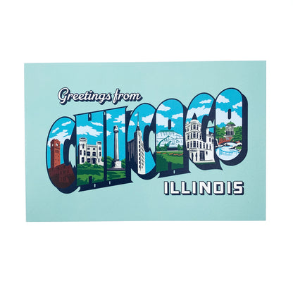 Greetings From Chicago Postcard