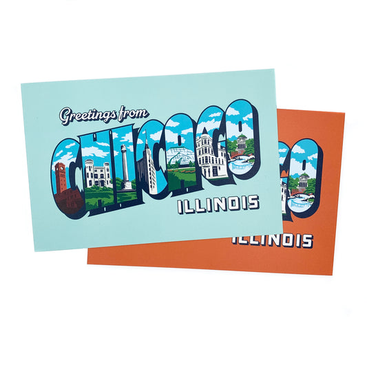 Greetings From Chicago Postcard