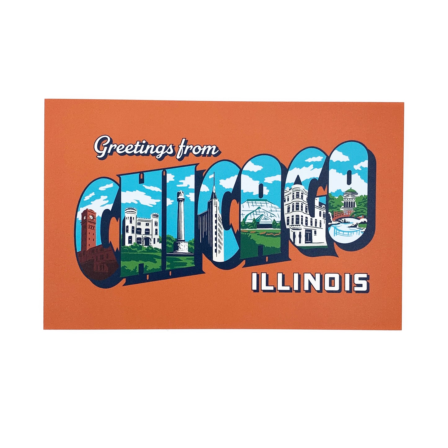 Greetings From Chicago Postcard
