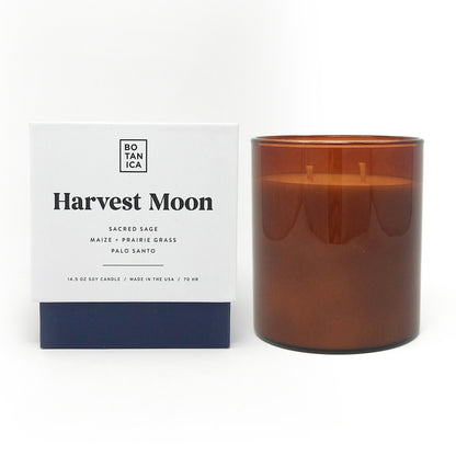 Harvest Moon Sage, Prairie Grass, Palo Santo Soy Wax Glass Candle