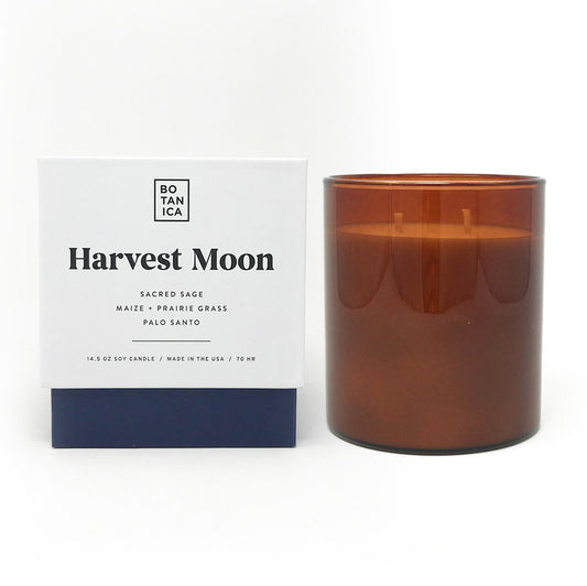 Harvest Moon Sage, Prairie Grass, Palo Santo Soy Wax Glass Candle