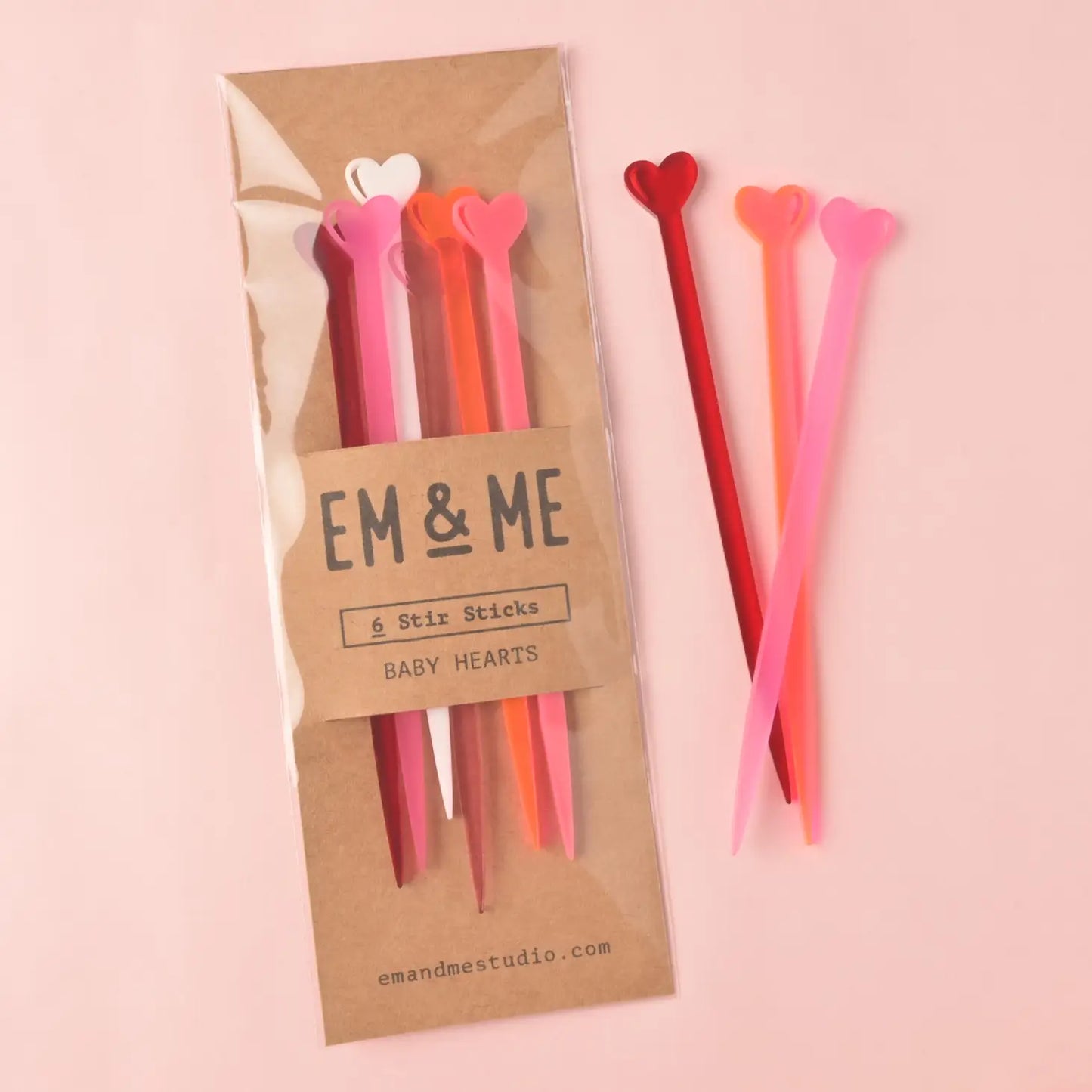 Mini Heart Beverage Stir Sticks
