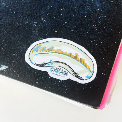 Chicago Bean (Cloud Gate) Illustrated Sticker