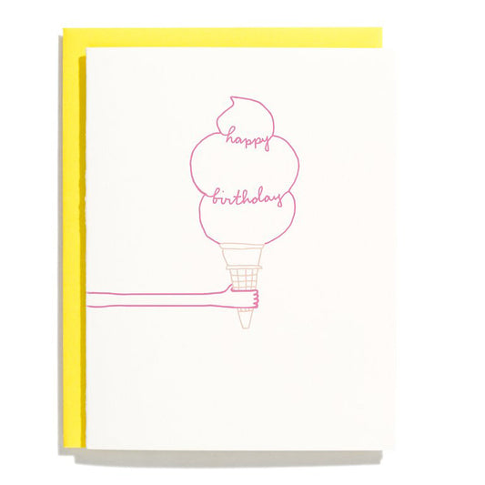 Ice Cream Birthday Letterpress Card