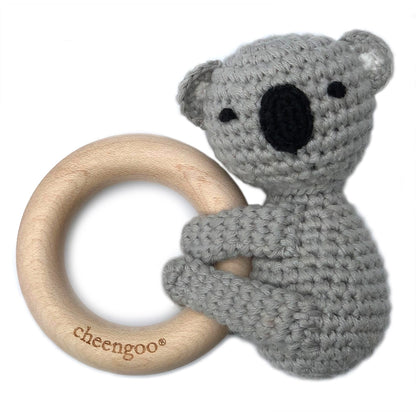 Crocheted Baby Rattle and Teether Ring