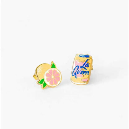 La Queen La Croix & Grapefruit Citrus Earring Set