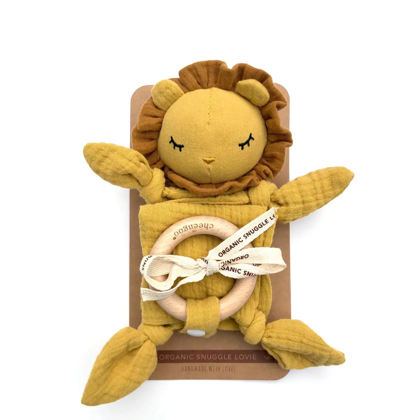 Organic Snuggle Lovie Baby Blanket and Teether