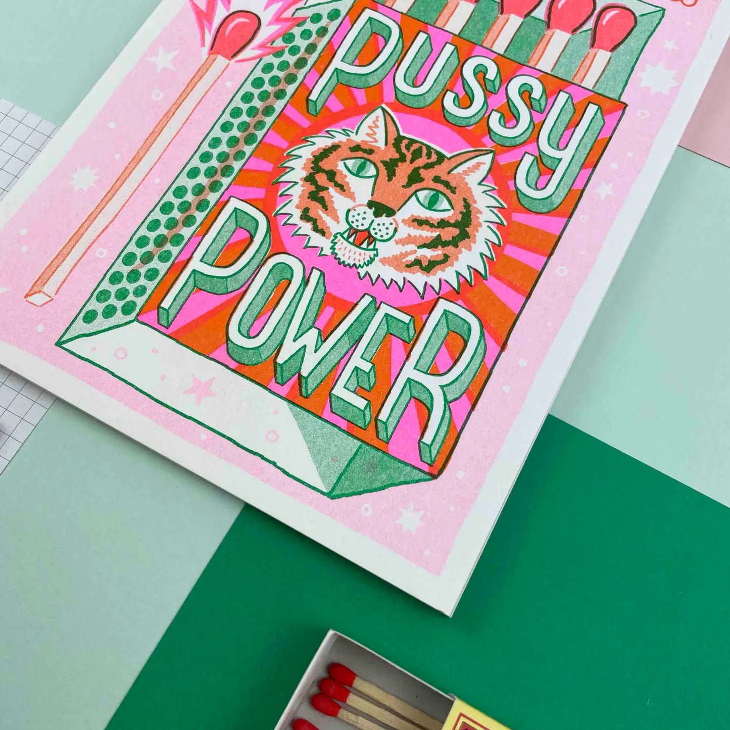 First Strike Power 5.75" x 8.25" Risograph Print