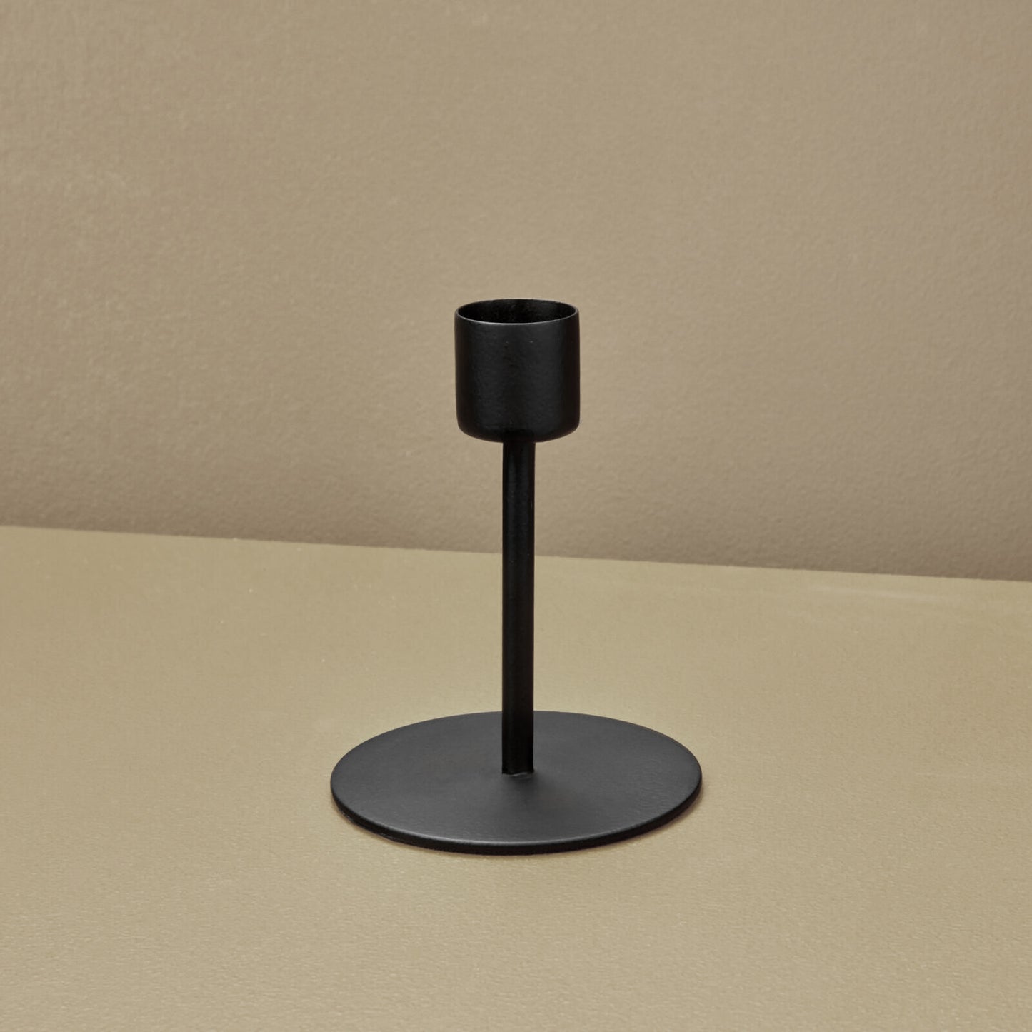 Black Metal Simple Taper Candlestick