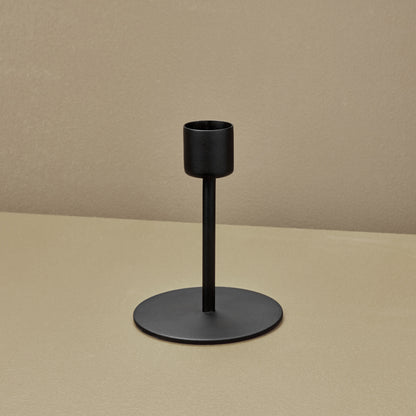 Black Metal Simple Taper Candlestick