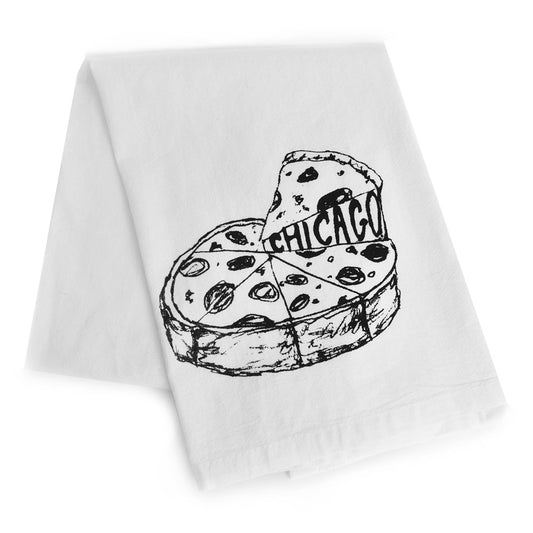 Chicago Deep Dish Pizza Kitchen Tea Towel