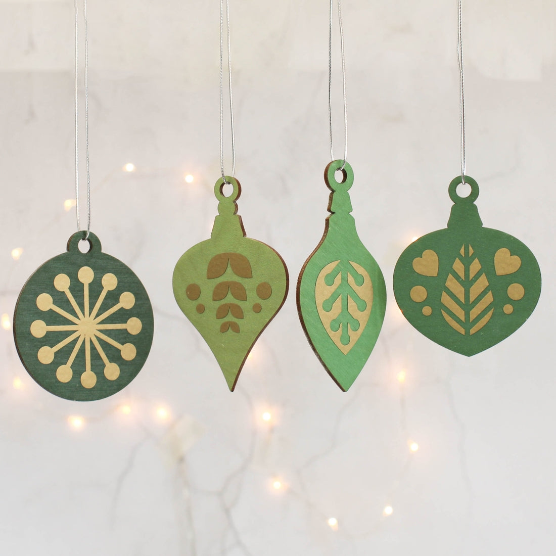 Midcentury Bauble Painted Wood Ornament