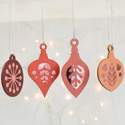 Midcentury Bauble Painted Wood Ornament