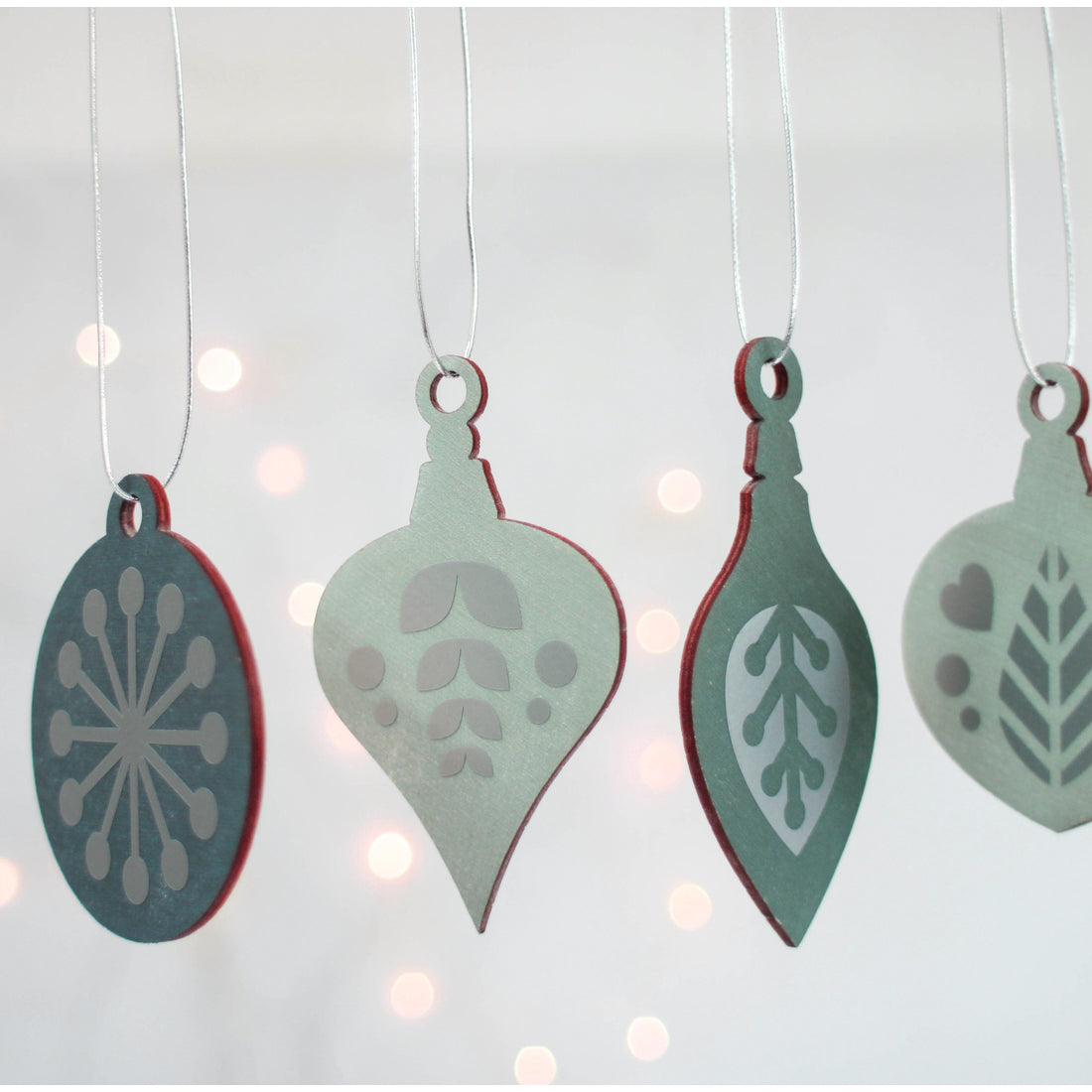 Midcentury Bauble Painted Wood Ornament