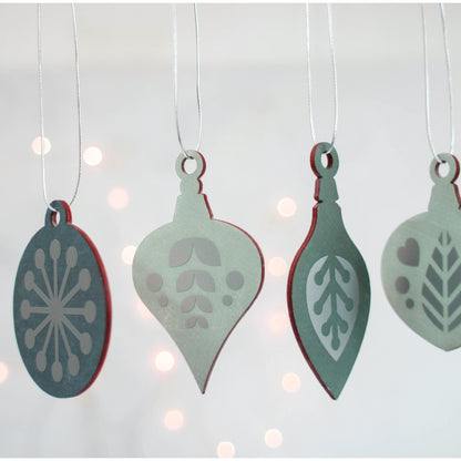 Midcentury Bauble Painted Wood Ornament