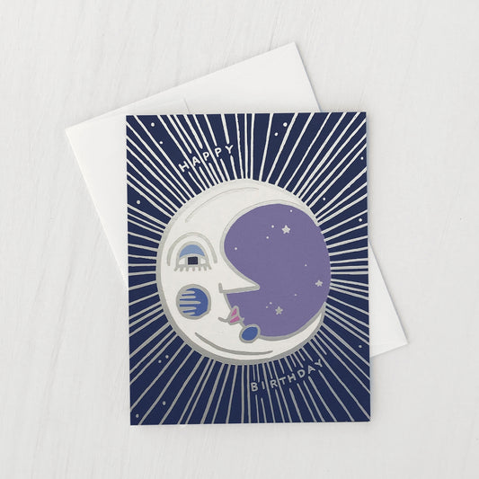 Happy Birthday Moon Greeting Card