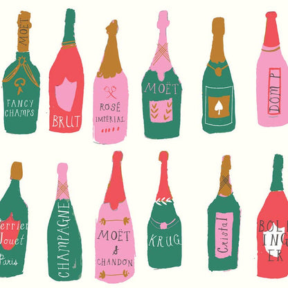 Let's Toast Champagne Holiday Gift Wrap (Roll of 3 Sheets)