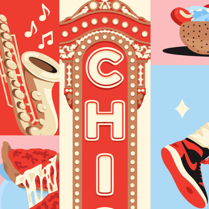 Chicago My Kind of Town Icons 11" x 17" Print