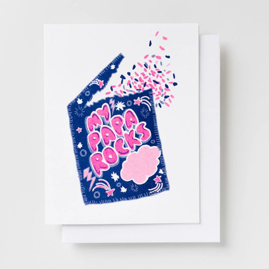 My Papa Rocks Risograph Father's Day Card