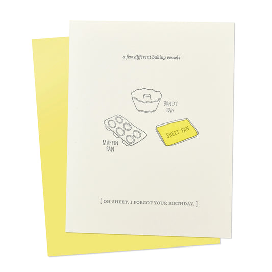 Oh Sheet, I Forgot Your Birthday Sheet Pan Greeting Card
