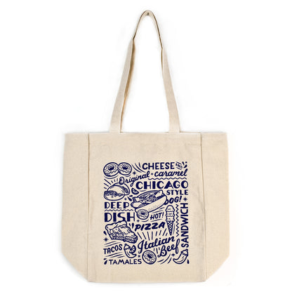 Chicago Food Icons Tote Bag