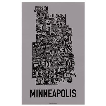 Minneapolis Neighborhood Map Poster
