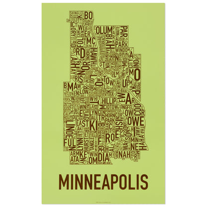 Minneapolis Neighborhood Map Poster