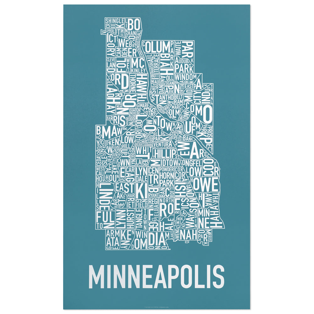 Minneapolis Neighborhood Map Poster