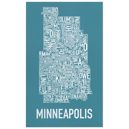 Minneapolis Neighborhood Map Poster