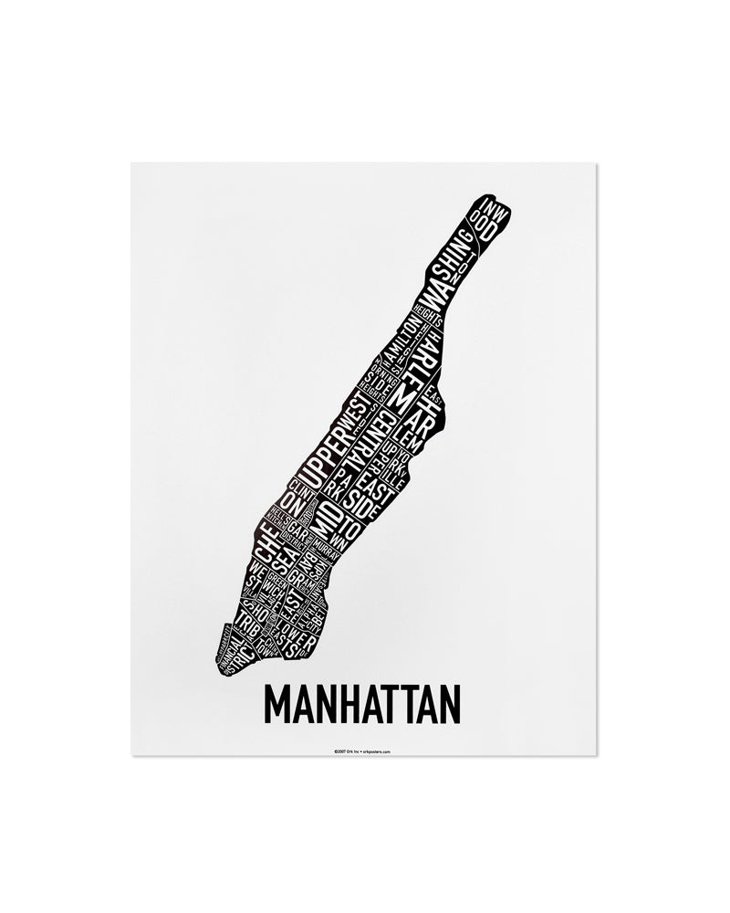 Manhattan Neighborhood Map Poster