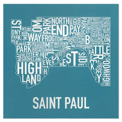 St. Paul Neighborhood Map 20" x 20" Poster