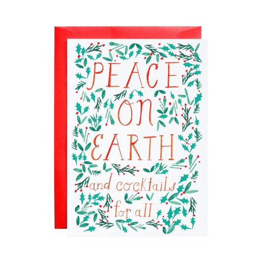 Peace on Earth and Cocktails for All Holiday Card