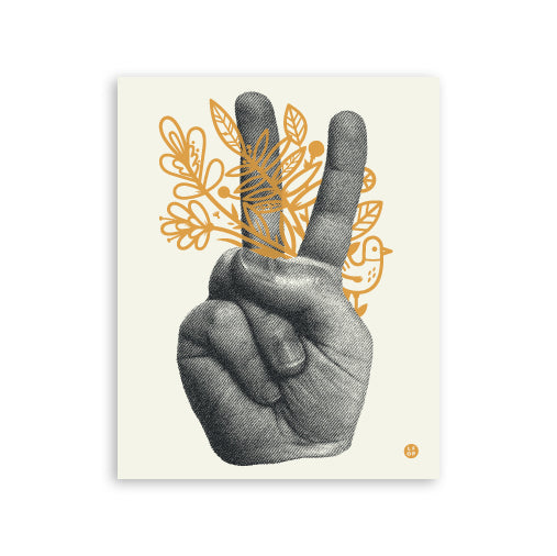 Peace Flowers 8" x 10" Screen Print