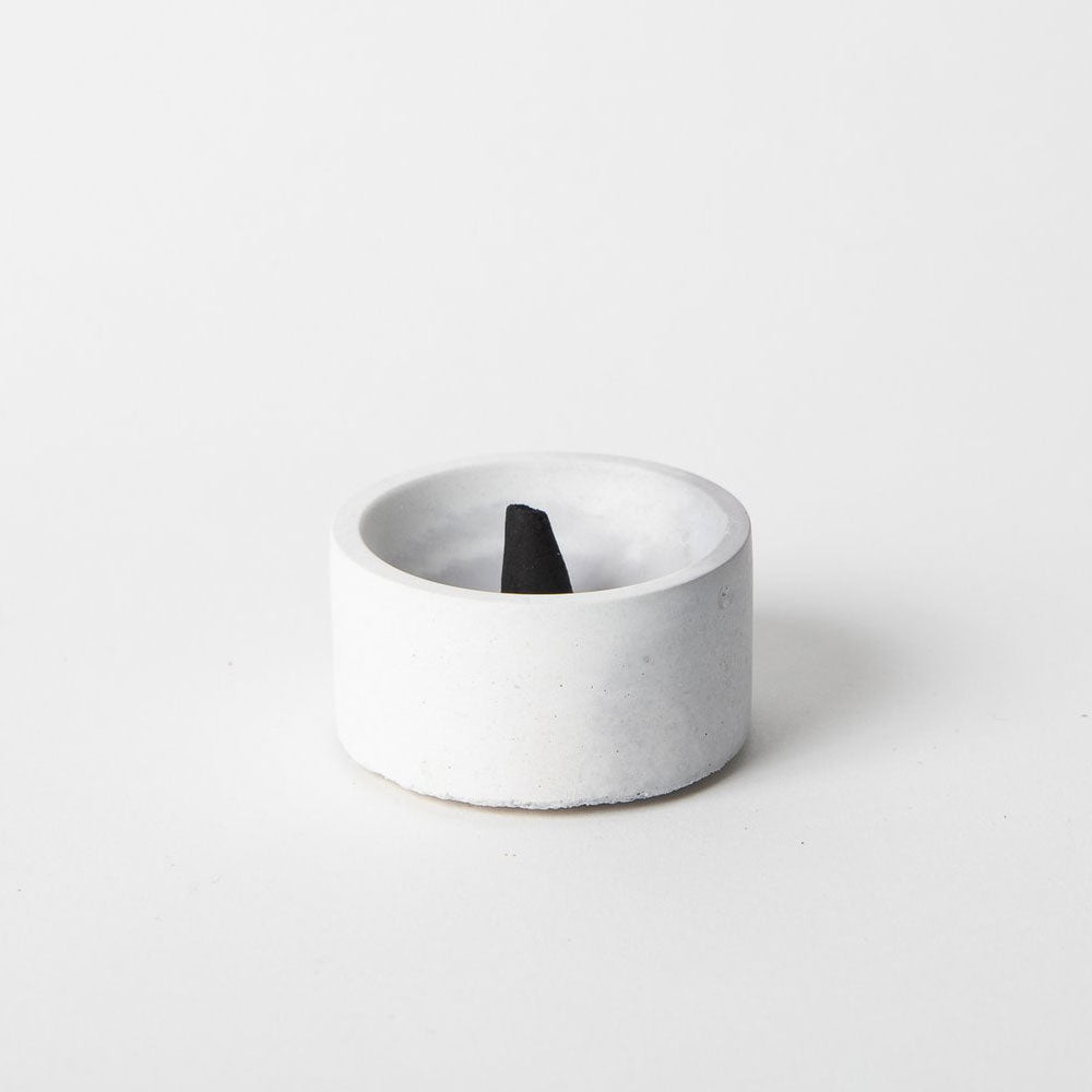 Marbled Concrete Cylinder Incense Holder