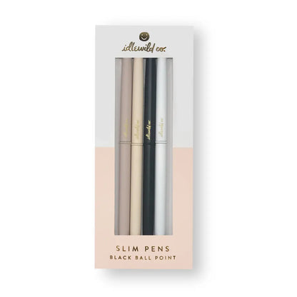 Slim Neutral Ball Point Pens (Set of 4)