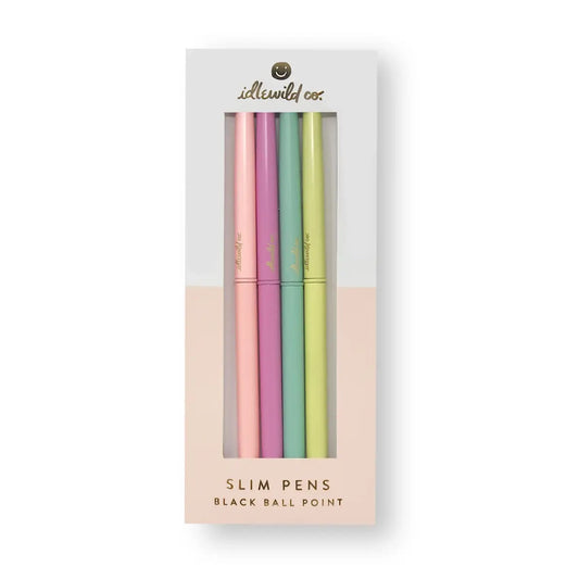 Slim Pastel Ball Point Pens (Set of 4)
