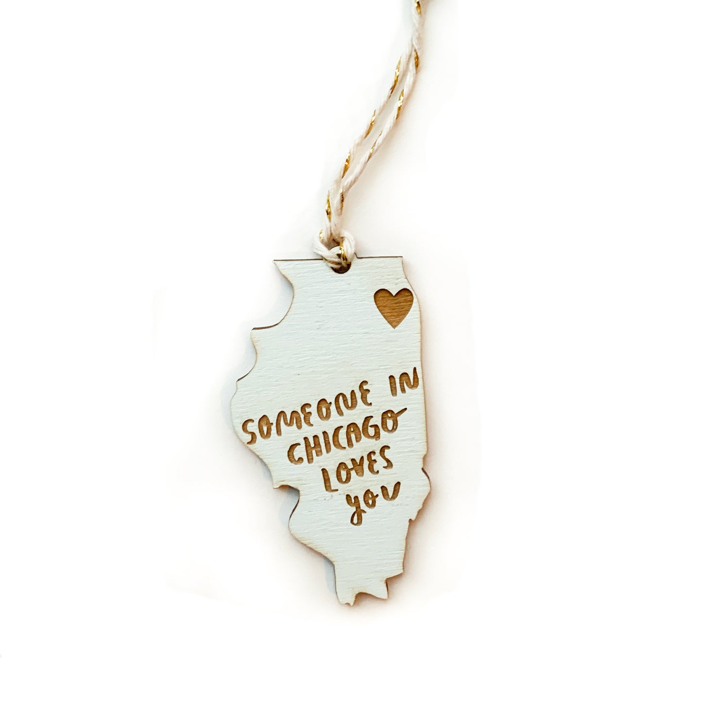 Someone in Chicago Loves You Illinois Wood Ornament