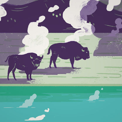 Yellowstone National Park 18" x 24" Screenprint