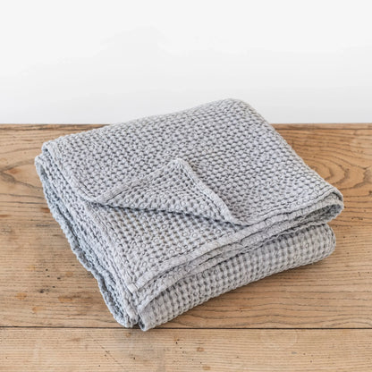 Linen-Cotton Blend Waffle Throw Blanket